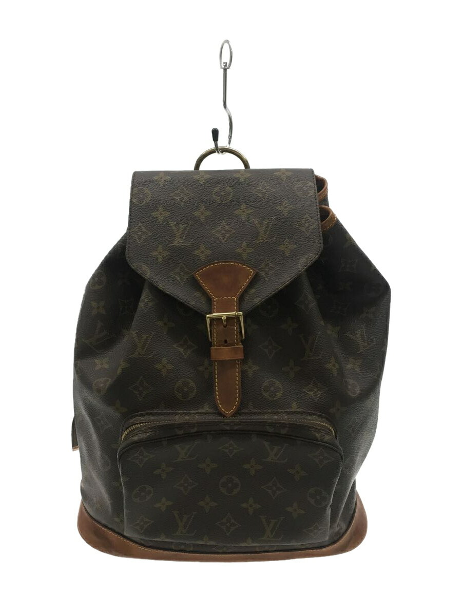 【中古】LOUIS VUITTON◆モンスリ_モノグラム・キャンバス_BRW/PVC/BRW/モノグラム【バッグ】