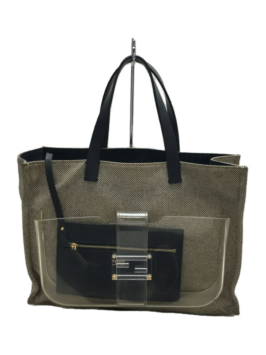 【中古】FENDI◆シンプリーキャンバストート/キャンバス/GRY/無地/8BH258/138-2384【バッグ】