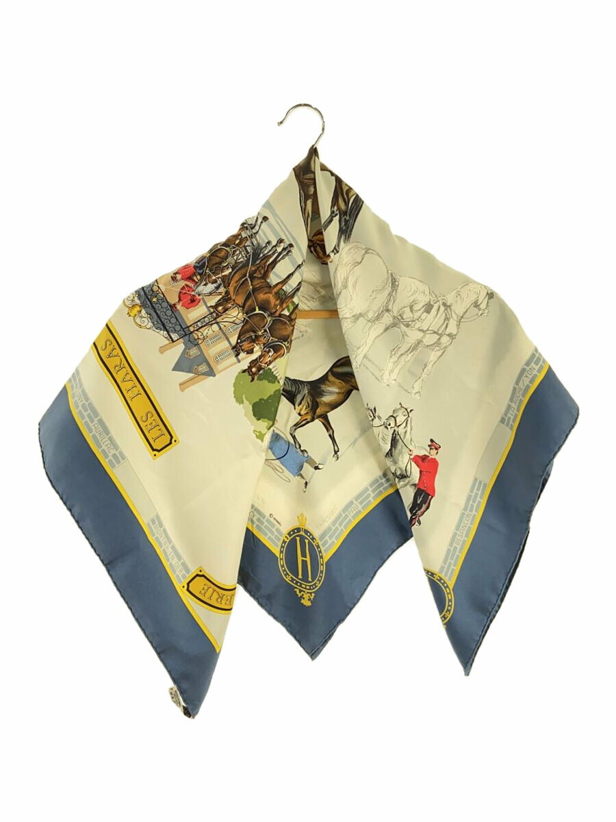 【中古】HERMES◆ストール/--/BLU/レディース【服飾雑貨他】