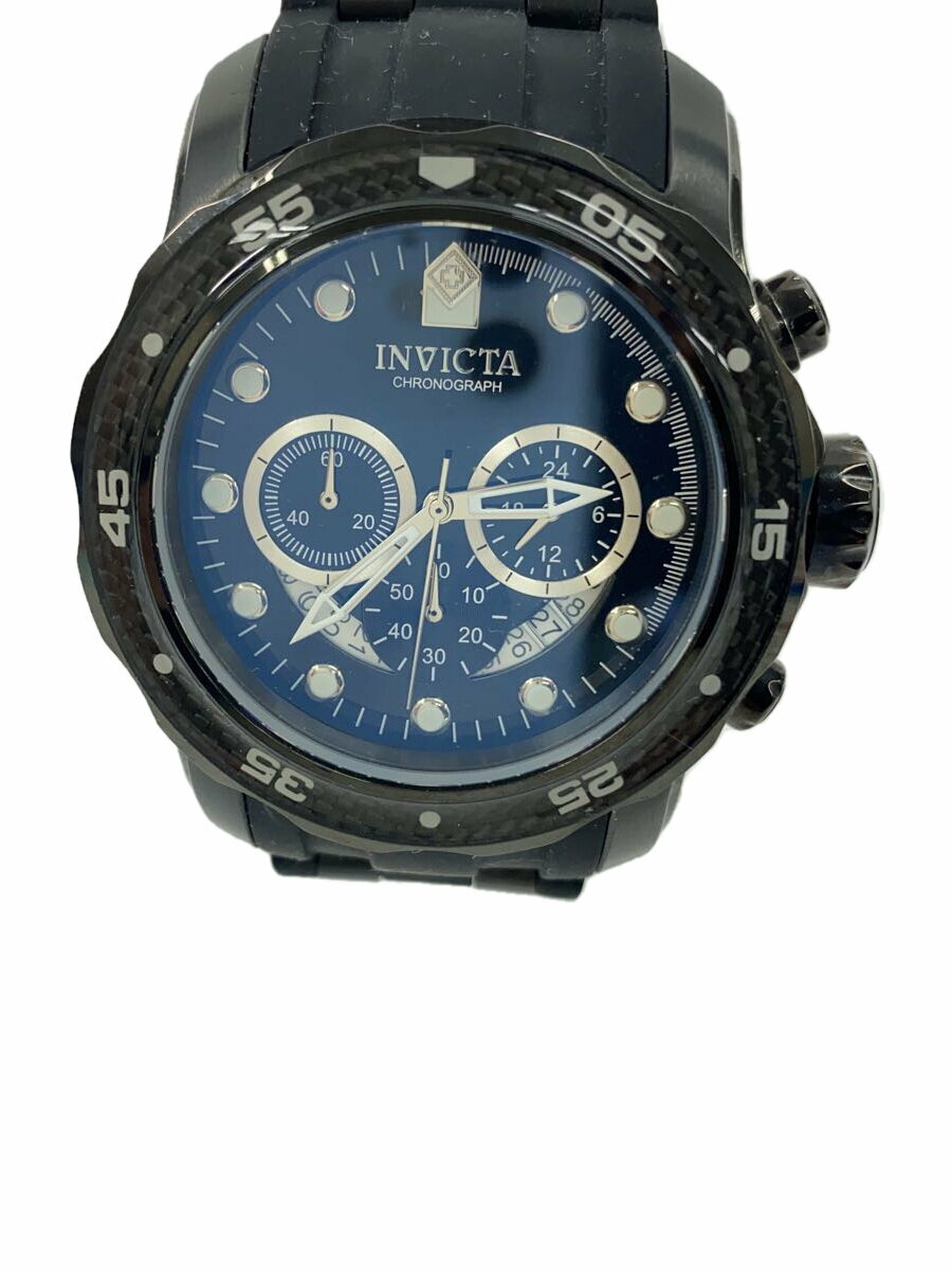 【中古】invicta◆クォーツ腕時計/アナログ/NVY/BLK/SS/35417【服飾雑貨他】