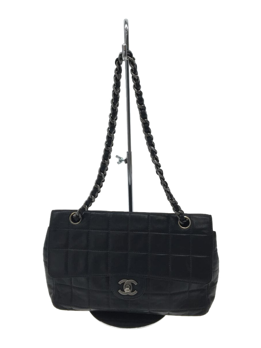 【中古】CHANEL◆チェーンショルダーバッグ/レザー/BLK//【バッグ】