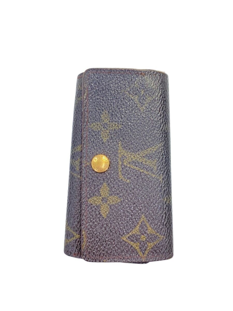 Leather - 【中古】LOUIS VUITTON◆ミュルティクレ4_モノグラム・キャンバス/レザー/BRW/総柄/メンズ【服飾雑貨他】