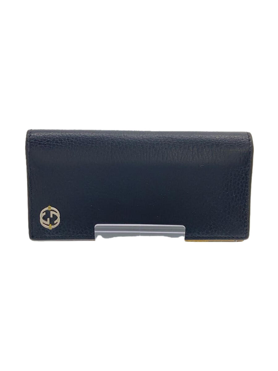 【中古】GUCCI◆長財布/レザー/BLK/無地/メンズ【服飾雑貨他】