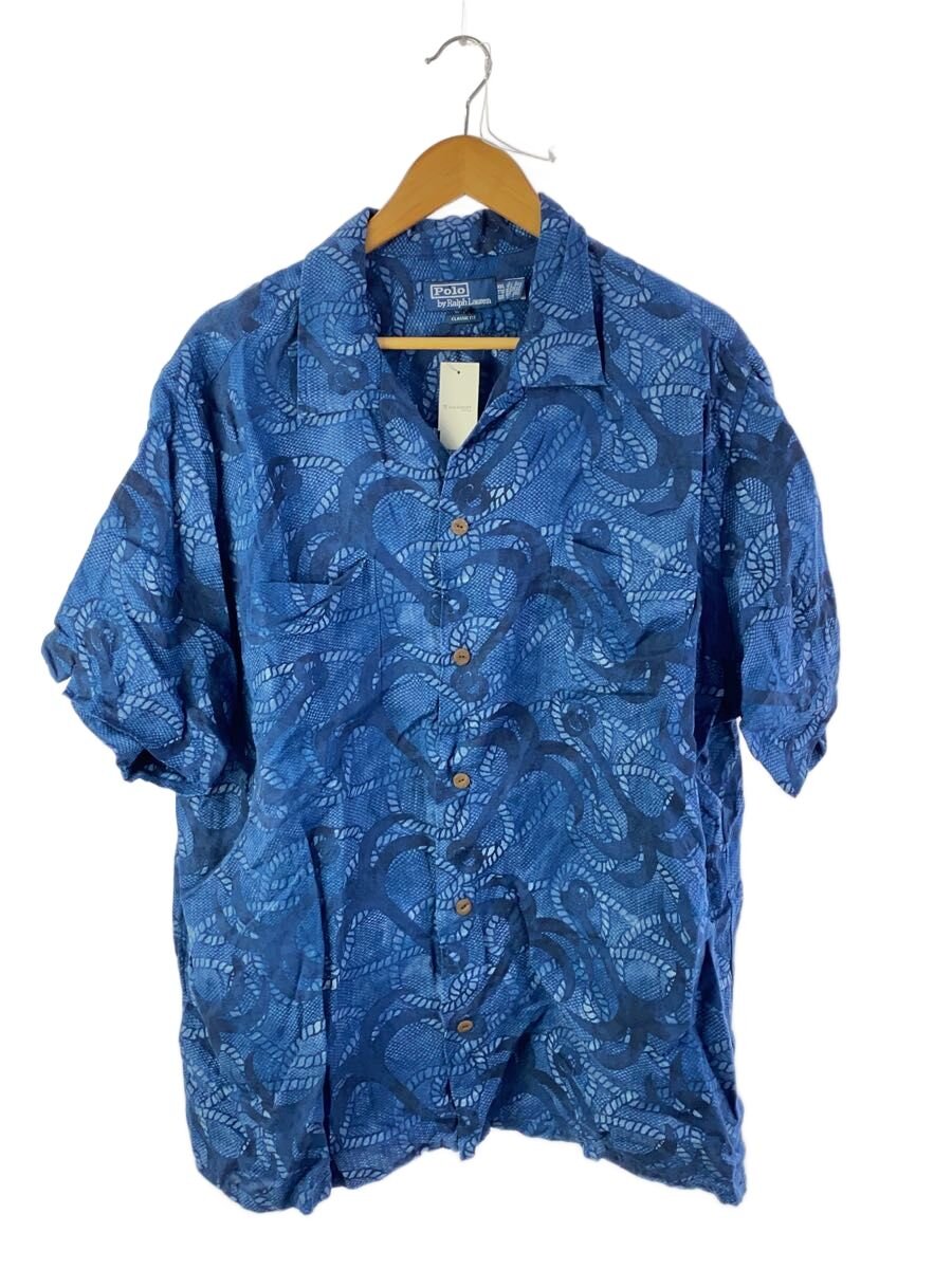 【中古】POLO RALPH LAUREN◆アロハシャツ/XXL/レーヨン/NVY/総柄【メンズウェア】