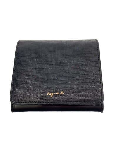 【中古】agnes b.◆2つ折り財布/レザー/BLK/無地/レディース【服飾雑貨他】 【中古】agnes b.◆2つ折り財布/レザー/BLK/無地/レディース【服飾雑貨他】
