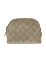 【中古】GUCCI◆ポーチ_グッチシマ/レザー/BEG【バッグ】