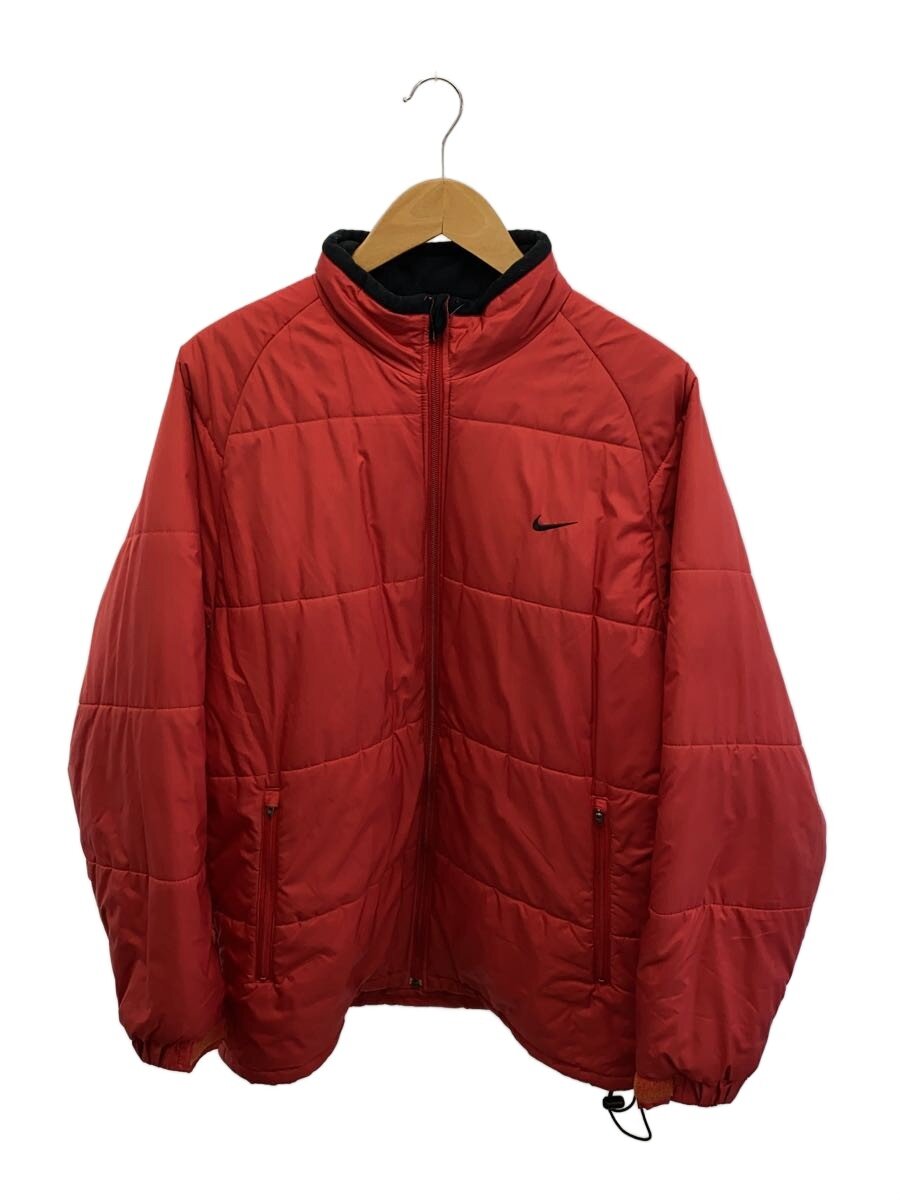 【中古】NIKE◆00s/中綿ダウンジャケット/L/ポリエステル/RED/無地【メンズウェア】の商品画像