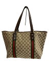 【中古】GUCCI◆トートバッグ_GGキャンバス_シェリー/コットン/総柄【バッグ】