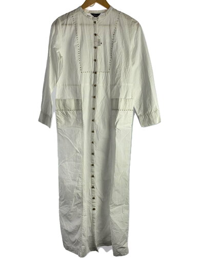 【中古】Velnica◆長袖ワンピース/--/コットン/WHT/21021【レディースウェア】 【中古】Velnica◆長袖ワンピース/--/コットン/WHT/21021【レディースウェア】