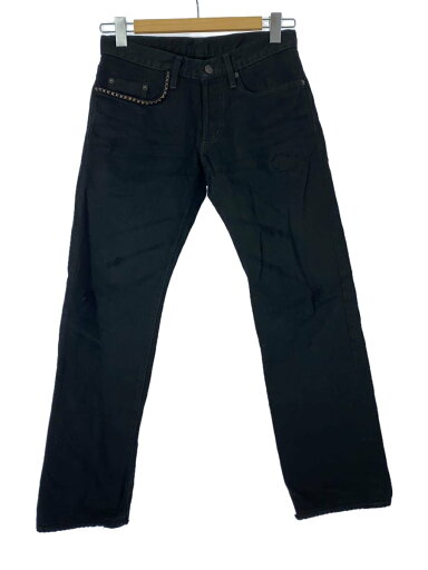 【中古】HYSTERIC GLAMOUR◆ストレートパンツ/28/コットン/BLK/0213AP13/RW CLASH加工デニムストレートPT【メンズウェア】 【中古】HYSTERIC GLAMOUR◆ストレートパンツ/28/コットン/BLK/0213AP13/RW CLASH加工デニムストレートPT【メンズウェア】