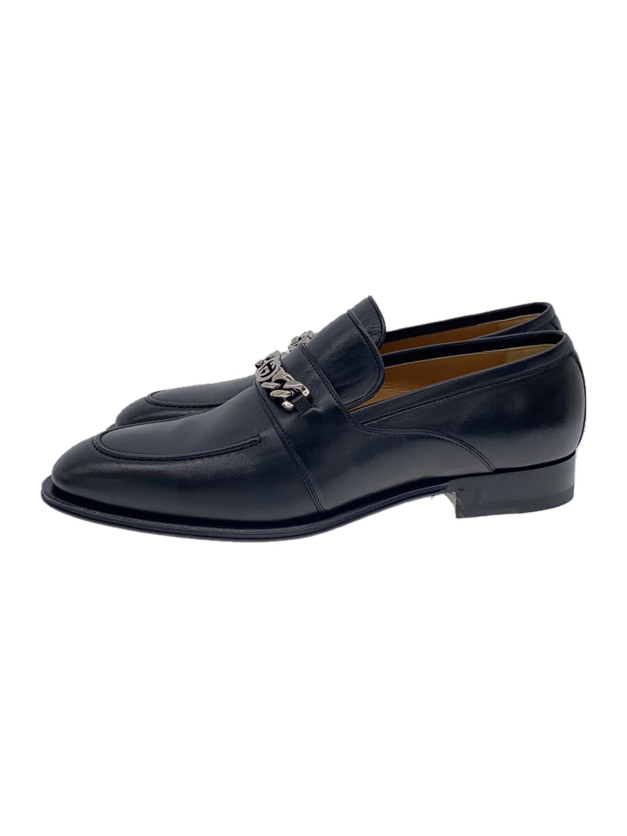 GUCCI◆Loafer With Interlocking G/US8.5/BLK/レザー/739774