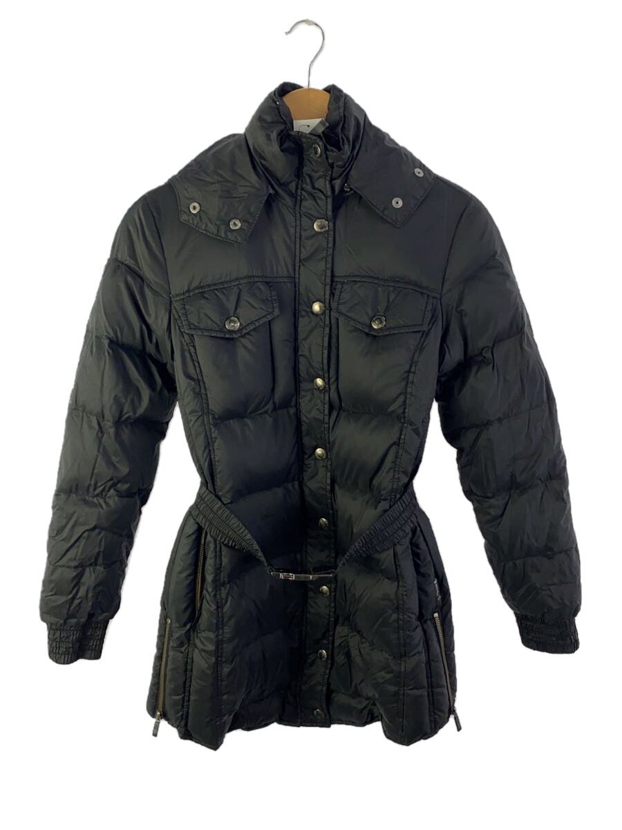 【中古】ARMANI JEANS◆ロングダウンジャケット/34/ポリエステル/BLK/J5K03AO【レディースウェア】