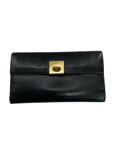 【中古】Salvatore Ferragamo◆長財布/--/BLK/無地/レディース【服飾雑貨他】 【中古】Salvatore Ferragamo◆長財布/--/BLK/無地/レディース【服飾雑貨他】