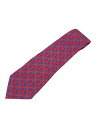 【中古】HERMES◆ネクタイ/シルク/RED/総柄/メンズ【服飾雑貨他】