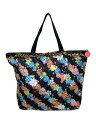 【中古】LESPORTSAC◆トートバッグ/ポリエステル/BLK/花柄【バッグ】