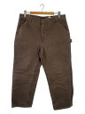 【中古】Carhartt◆穴有/ボトム/38/コットン/BRW/無地【メンズウェア】