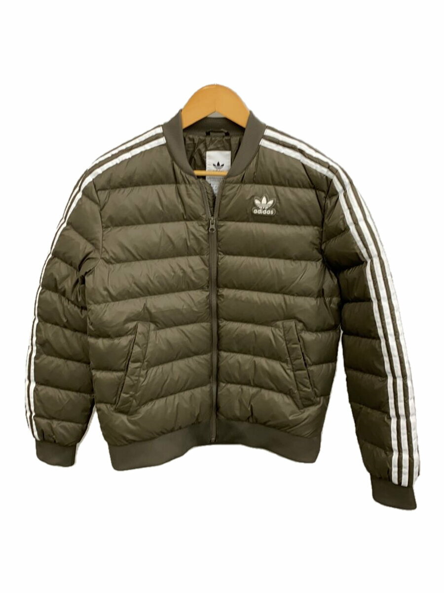 【中古】adidas◆ダウンジャケット/ダウン90%/フェザー10%/M/ナイロン/KHK/無地/FL0006【レディースウェア】