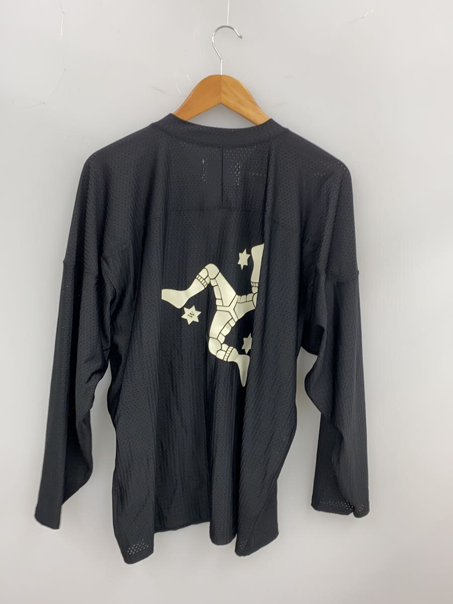 【中古】Whimsy◆長袖Tシャツ/XL/メッシュカットソー2024/BLK/WMS-24SS3-010【メンズウェア】