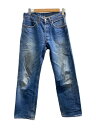 【中古】Levi’s◆ボトム/--/コットン/インディゴ/無地/ボタン裏555/赤耳/バレンシア工場【メンズウェア】