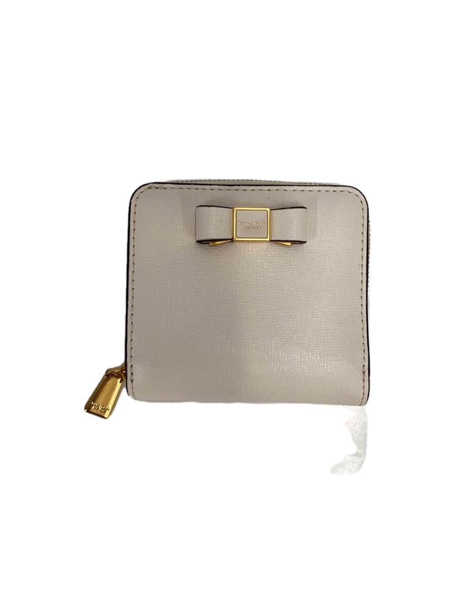【中古】kate spade new york◆2つ折り財布/レザー/WHT/レディース/KA387【服飾雑貨...