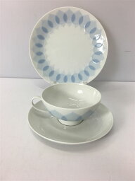 【中古】Rosenthal◆カップ&ソーサー&ケーキ皿/3点セット/WHT/Lotus Kobalt【キッチン用品】