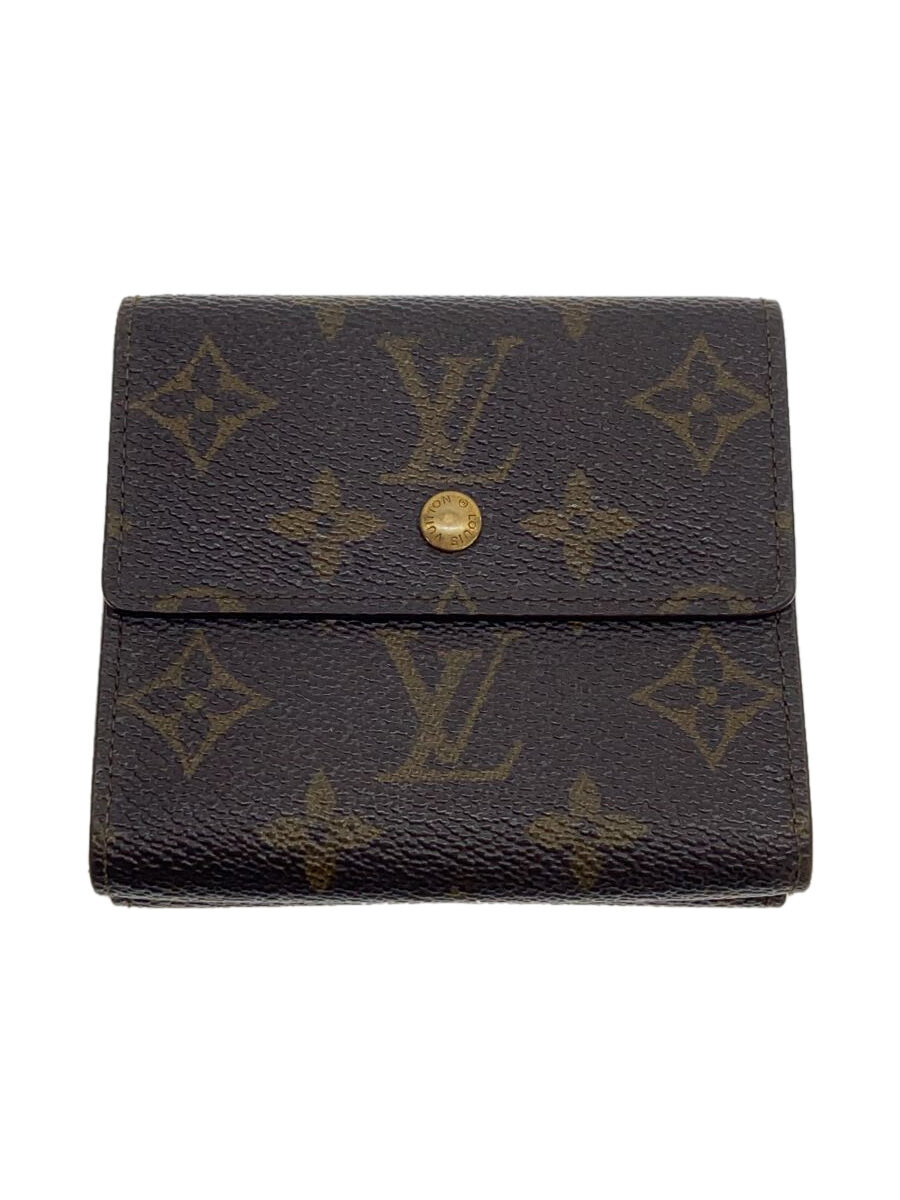 【中古】LOUIS VUITTON◆ポルト・モネ・ビエ・カルト・クレディ_モノグラム・キャンバス_BRW/PVC/BRW/レディース【服飾雑貨他】