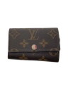 【中古】LOUIS VUITTON◆ミュルティクレ6_モノグラム・キャンバス_BRW_フューシャ/PVC/BRW/総柄/レディース【服飾雑貨他】(4)