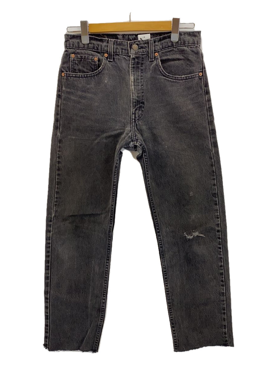 【中古】Levi’s◆ボトム/32/デニム/BLK/無地/00505-0260//USA製/90S/カットオフ/ブラックデニム【メンズウェア】