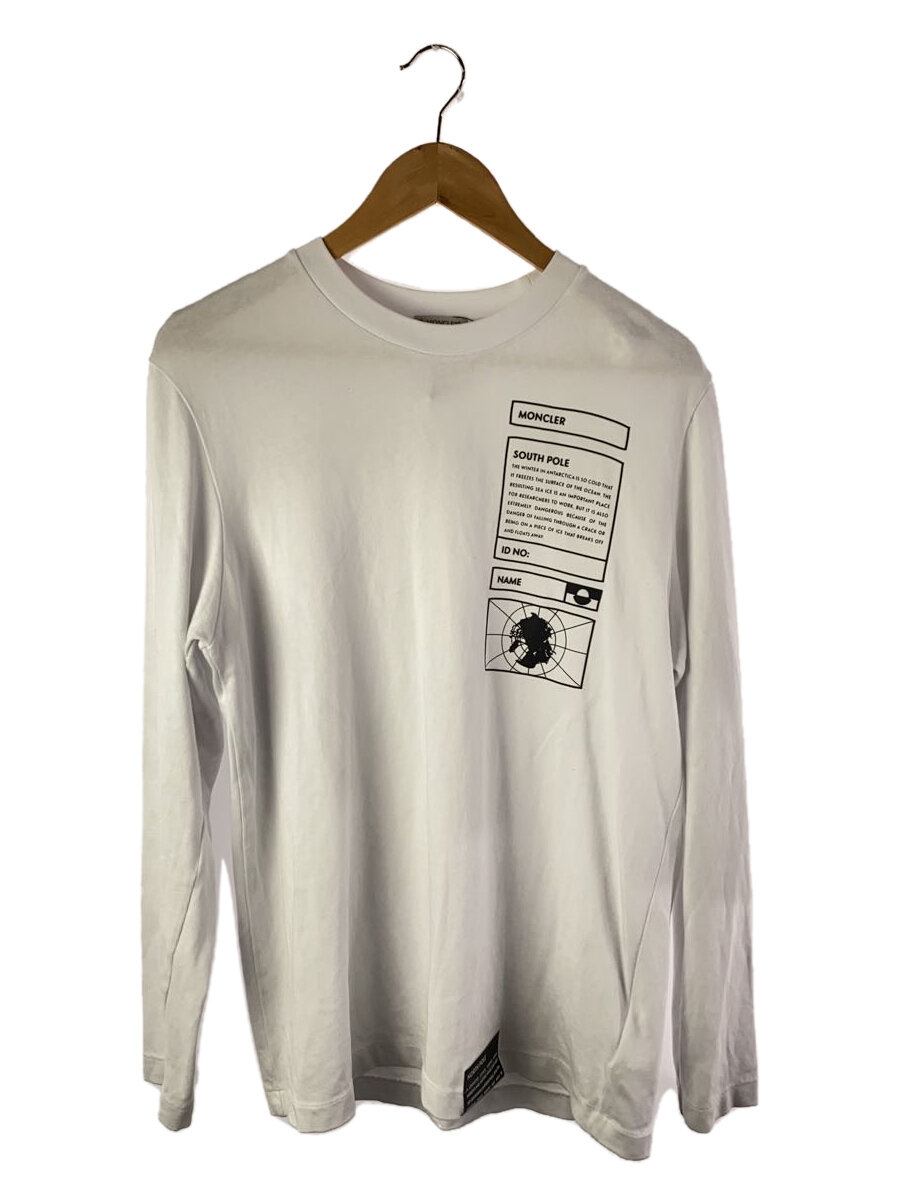 【中古】MONCLER◆south pole/長袖Tシャツ/S/コットン/WHT/h20918d00010 899t7【メンズウェア】