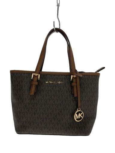 【中古】MICHAEL KORS◆ハンドバッグ/PVC/BRW/総柄/35T9GTVT0B【バッグ】 【中古】MICHAEL KORS◆ハンドバッグ/PVC/BRW/総柄/35T9GTVT0B【バッグ】