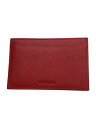 【中古】PRADA◆カードケース/レザー/RED/無地/レディース/1M0208【服飾雑貨他】