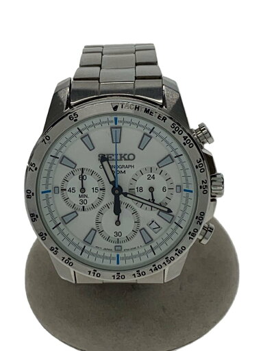 【中古】SEIKO◆クォーツ腕時計/アナログ/ステンレス/WHT/SLV/SS/6T63-00D0【服飾雑貨他】 【中古】SEIKO◆クォーツ腕時計/アナログ/ステンレス/WHT/SLV/SS/6T63-00D0【服飾雑貨他】