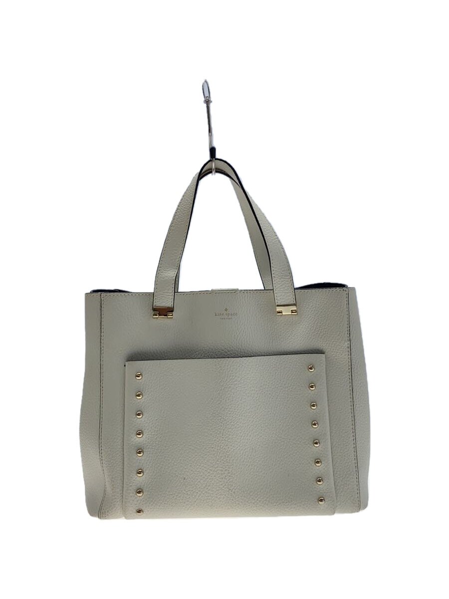 KATE SPADE - 【中古】kate spade new york◆トートバッグ/牛革/WHT/S1008【バッグ】