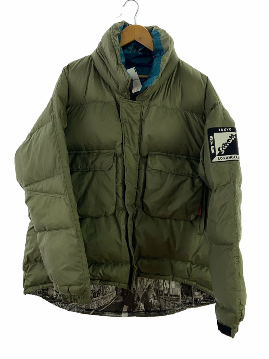 【中古】Schott◆ダウンジャケット/XL/ポリエステル/KHK/3112071【メンズウェア】