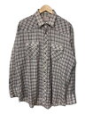 【中古】H BAR C◆長袖シャツ/17.5/--/GRY/チェック【メンズウェア】