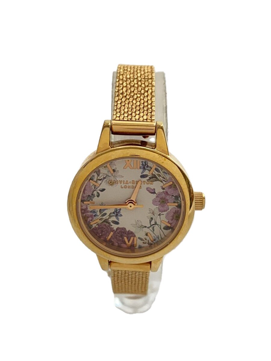 OMEGA - 【中古】OLIVIA BURTON◆クォーツ腕時計/アナログ/WHT/GLD/OBW0799【服飾雑貨他】