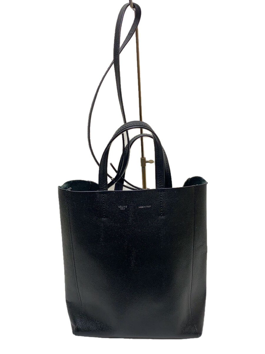 【中古】CELINE◆トートバッグ/レザー/BLK/176183/バーティカル カバ スモール【バッグ】