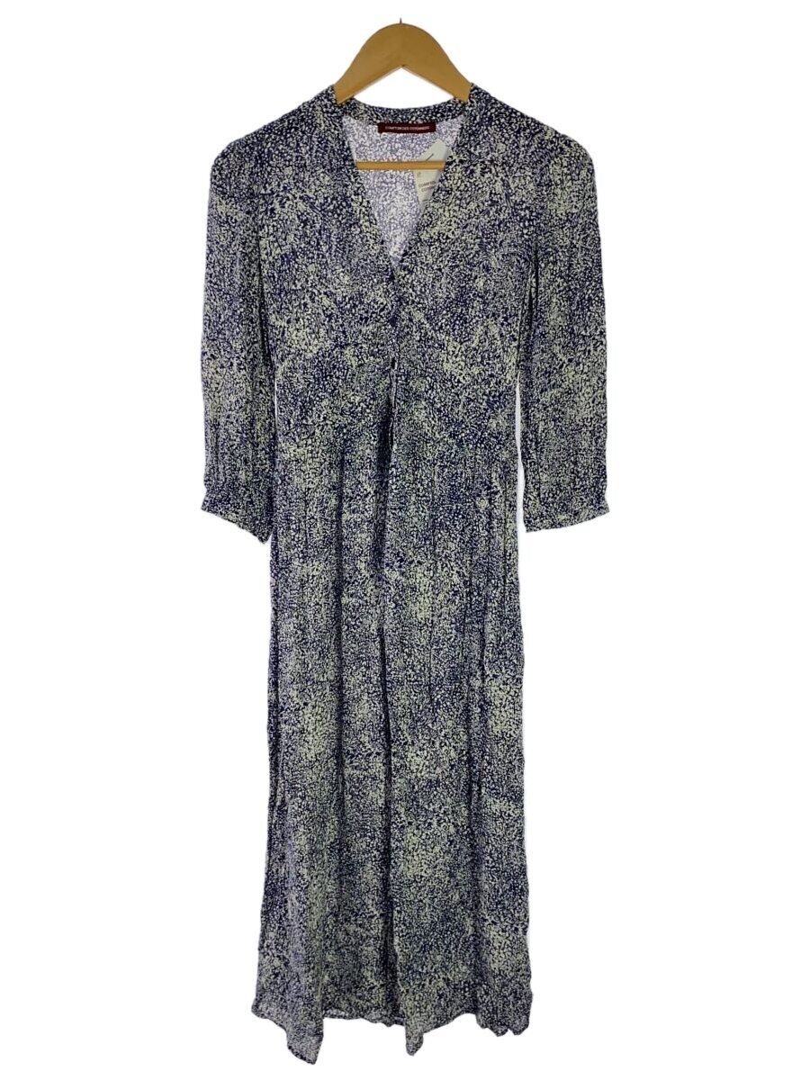 【中古】COMPTOIR DES COTONNIERS◆長袖ワンピース/S/レーヨン/BLU/花柄【レディースウェア】