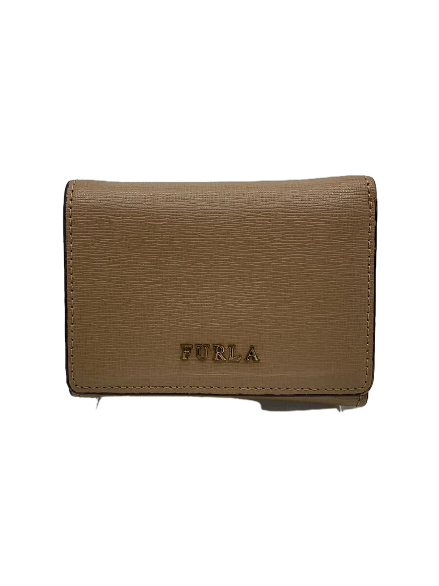 【中古】FURLA◆3つ折り財布/--/BEG/レディース【服飾雑貨他】