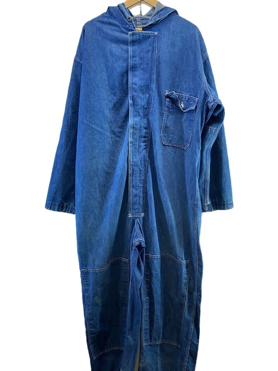 【中古】US.NAVY◆50s/月桂樹ボタン/メカニック/オールインワン/--/デニム/IDG/無地【メンズウェア】