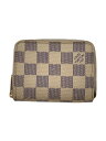 【中古】LOUIS VUITTON◆ジッピー・コインパース_ダミエ・アズール_WHT/PVC/WHT/メンズ【服飾雑貨他】