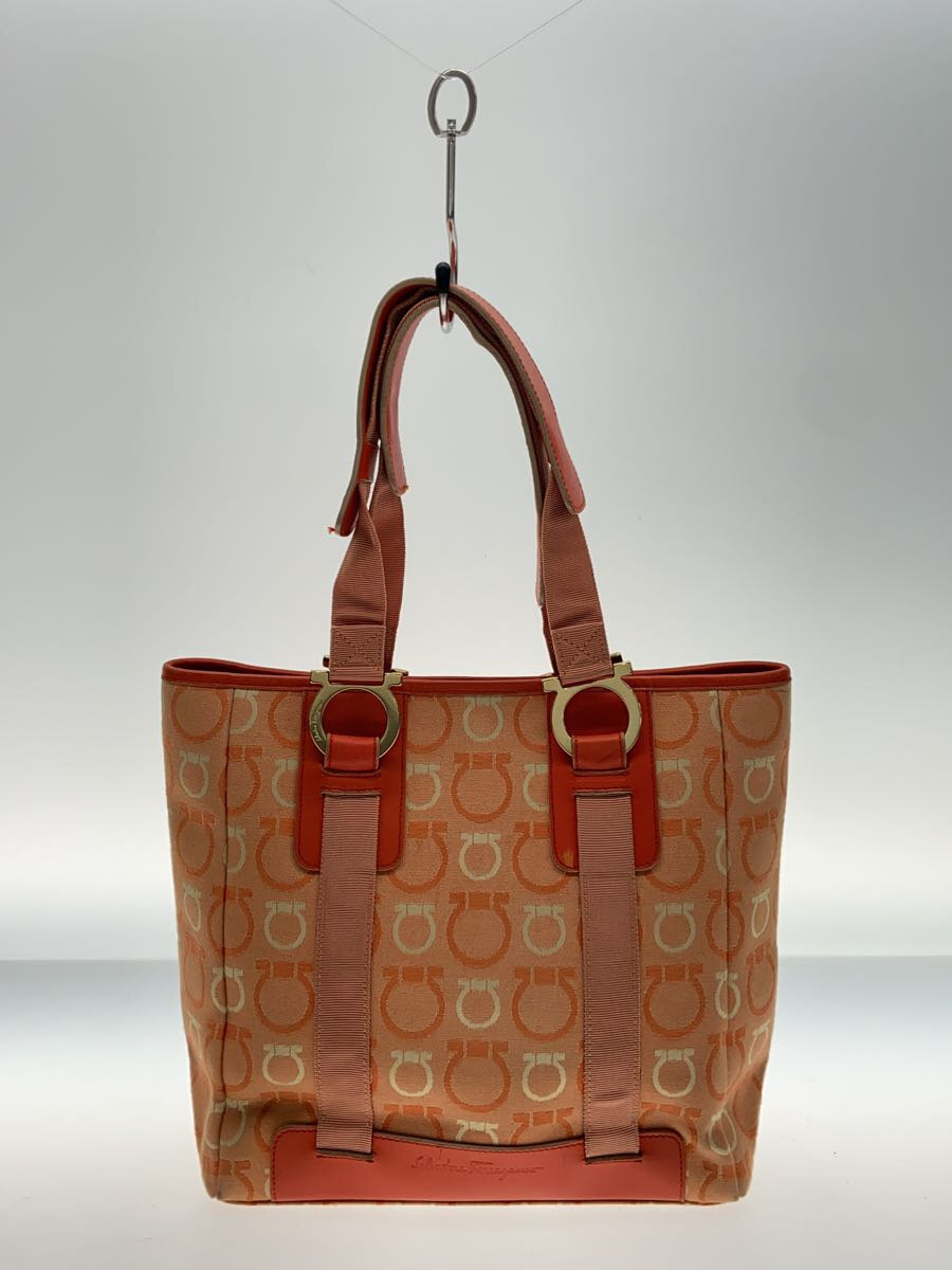 FERRAGAMO - 【中古】Salvatore Ferragamo◆ハンドバッグ/ナイロン/ORN/総柄/使用感有//【バッグ】