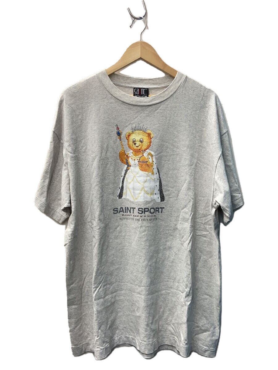 SAINT MICHAEL◆SS TEE/TRUE QUEEN/GRAY/XL/コットン/GRY/無地/SM-YS8-0000-013