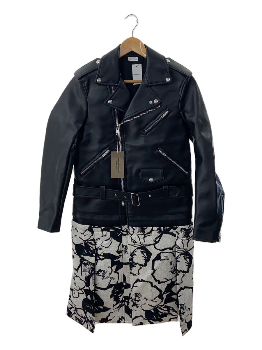 【中古】COMME des GARCONS HOMME PLUS◆22SS/AD2021/ダブルライダースジャケット/アウター/XS/レザー/BLK/PI-J034//【メンズウェア】