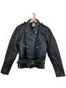 【中古】ECHTES LEDER◆Biker Jacket/52/レザー/ブラック【メンズウェア】
