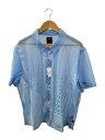【中古】HUF◆WORLD TOUR S/S LACE SHIRT/半袖シャツ/L/ポリエステル/BLU/総柄【メンズウェア】