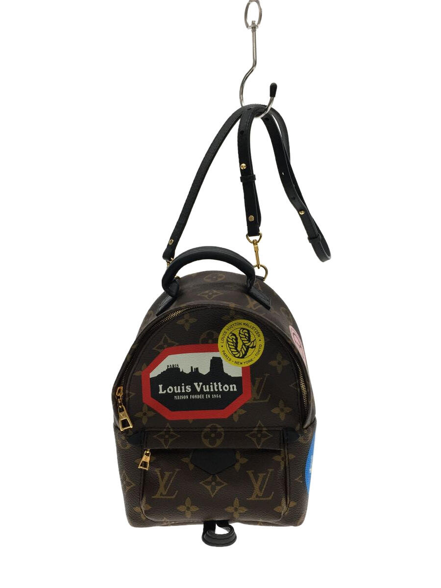 【中古】LOUIS VUITTON◆パームスプリングス・バックパックMINI_モノグラム_BRW/PVC/ブラウン/M42971【バッグ】