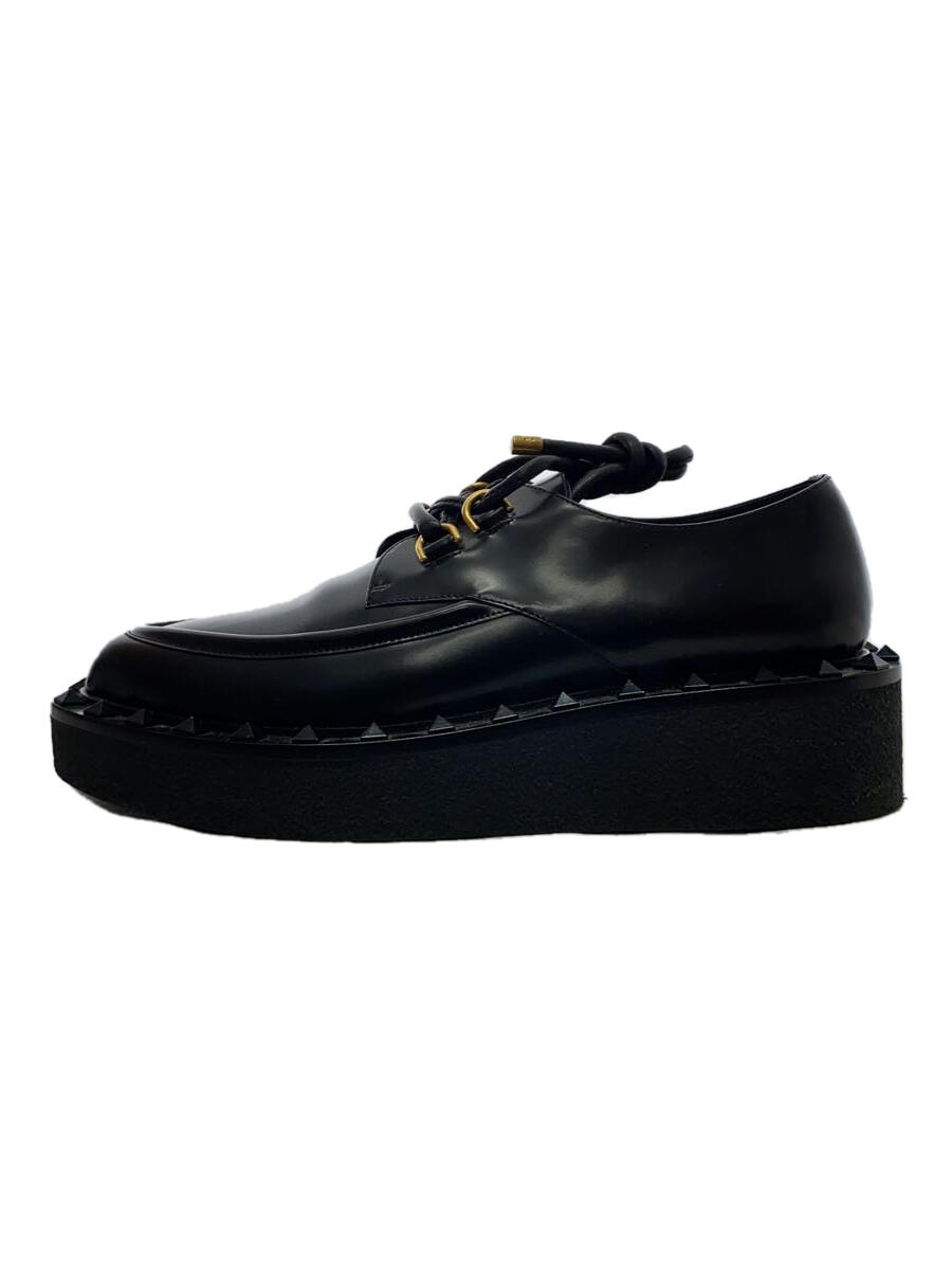 【中古】VALENTINO◆ロックスタッズフレアブローグシューズ/ドレスシューズ/37/BLK/羊革/UW2S0AA5URU【シューズ】