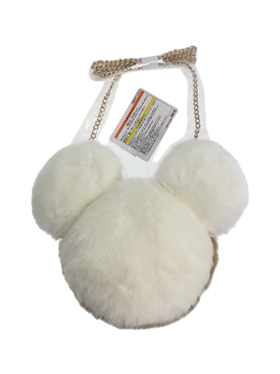 【中古】Disney RESORT◆ポシェット/ミッキー/ふわふわ/ショルダーバッグ/ホワイトxベージュ//【ホビー】