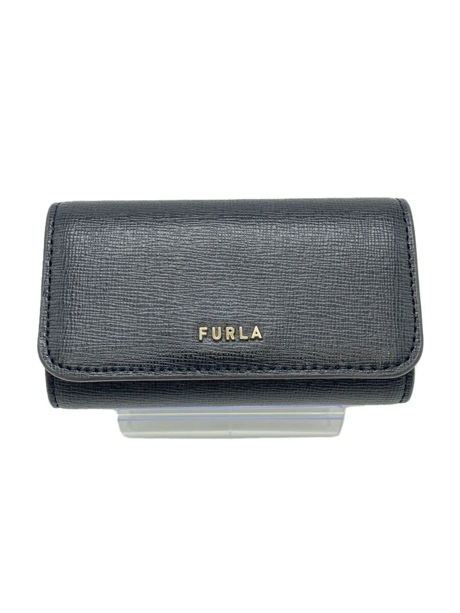 【中古】FURLA◆キーケース/レザー/BL